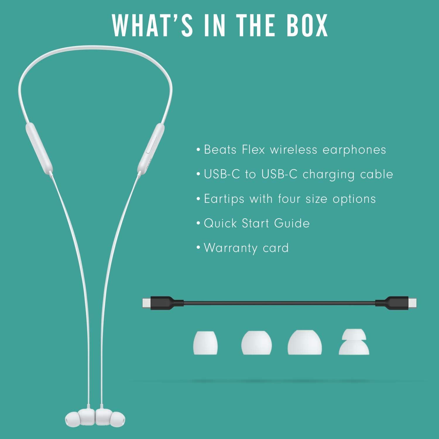 imageBeats Flex Wireless Earbuds Apple W1 Headphone Chip Magnetic Earphones Class 1 Bluetooth 12 Hours of Listening Time Builtin Microphone Yuzu YellowSmoke Gray