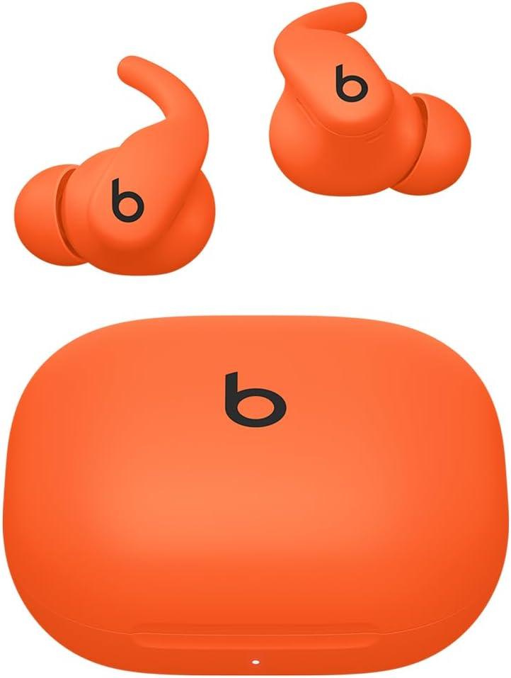 imageBeats Powerbeats Fit Wireless Noise Cancelling Workout Earbuds with SecureFit Wingtips Up to 30Hour Battery Life Sweat amp Water Resistant Apple amp Android Compatible Jet BlackSpark Orange