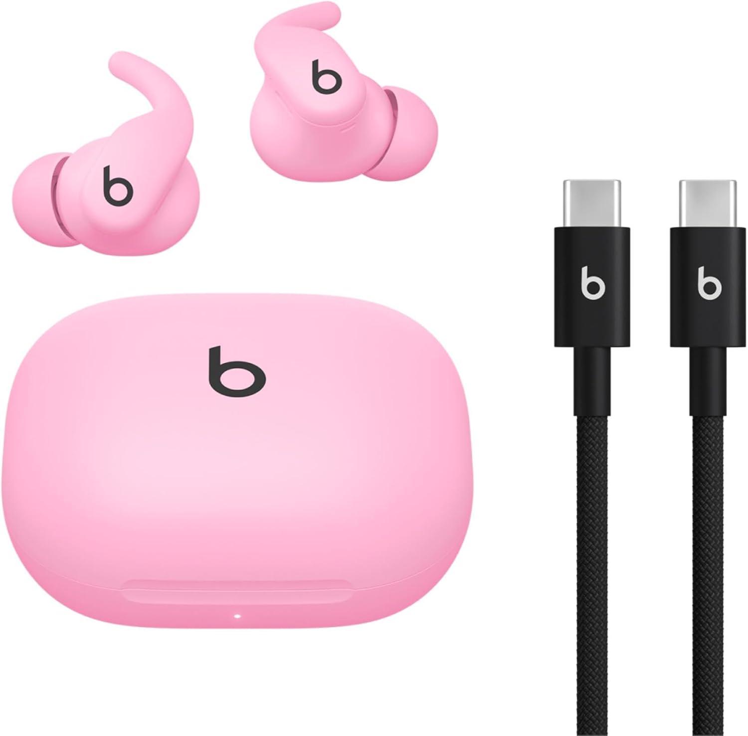 imageBeats Powerbeats Fit Wireless Noise Cancelling Workout Earbuds with SecureFit Wingtips Up to 30Hour Battery Life Sweat amp Water Resistant Apple amp Android Compatible Jet BlackPower Pink