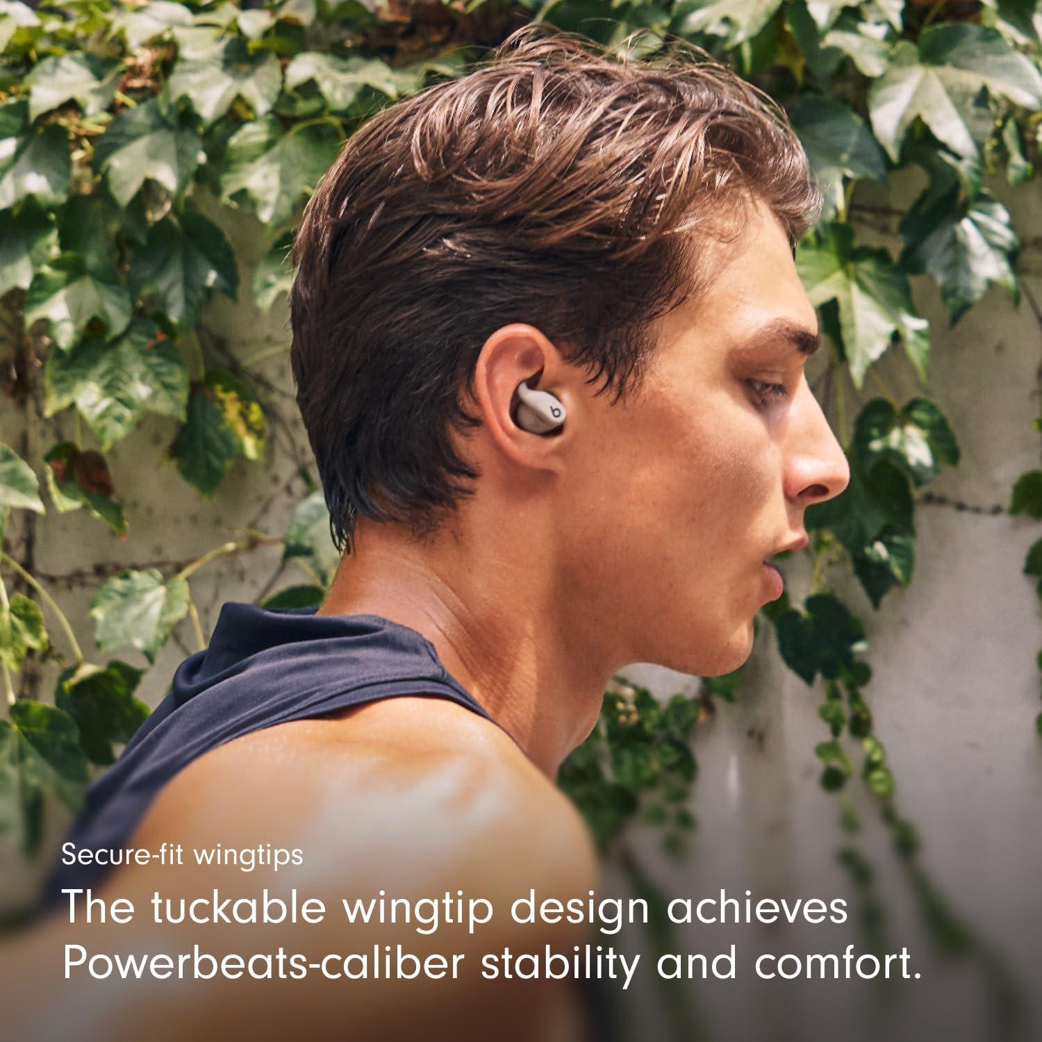imageBeats Powerbeats Fit Wireless Noise Cancelling Workout Earbuds with SecureFit Wingtips Up to 30Hour Battery Life Sweat amp Water Resistant Apple amp Android Compatible Jet BlackGravel Gray