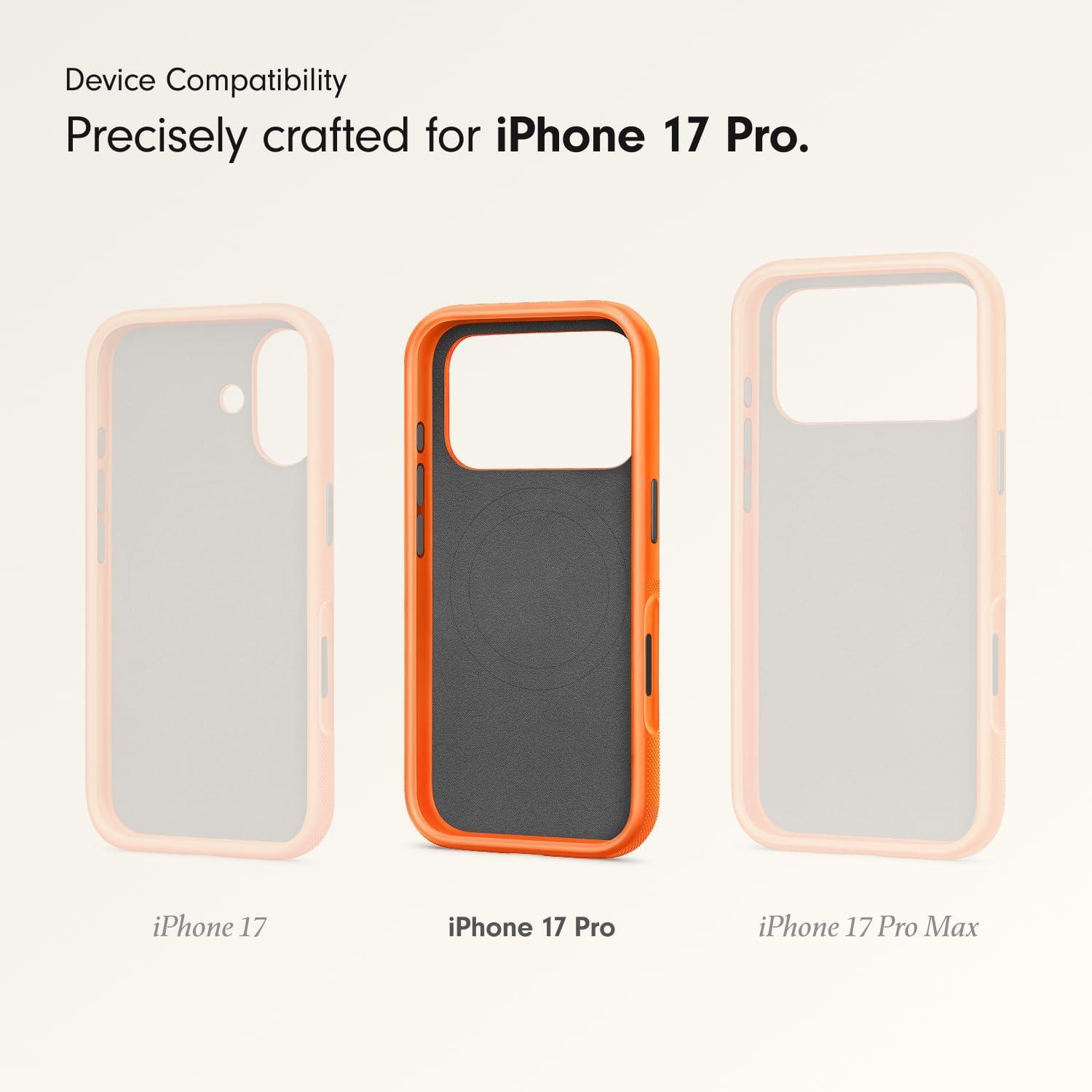 imageBeats iPhone 17 Pro Kickstand Case with MagSafe amp Camera Control Built in Stand amp Lanyard Matte Finish with Microfiber Lining Granite GraySierra Orange