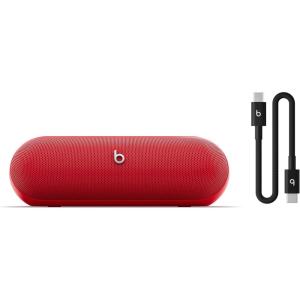 Beats Pill – Portable Bluetooth Speaker- Up to 24H Battery Life, Water Resistant, Bluetooth, Apple & Android Compatible, Seriously Loud Sound for Home, Outdoor and Travel- Champagne Gold(Statement Red)