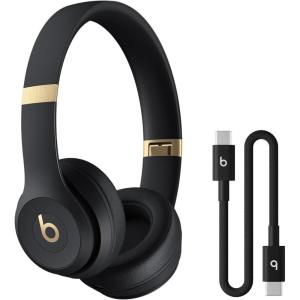 Beats Solo 4 – Wireless On-Ear Bluetooth Headphones, Up to 50-Hour Battery Life, Ultra-Lightweight Comfort, Powerful and Balanced Sound, Apple & Android Compatible – Black & Gold(Black & Gold)
