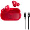 Beats Solo Buds – Wireless Bluetooth Earbuds with USB-C Charging Cables (1.5) – Transparent Red(Transparent Red)