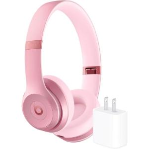 Beats Solo 4 Wireless Headphones with 20W Power Adapter – Metallic Pink