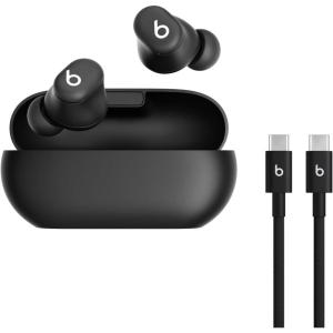 Beats Solo Buds – Wireless Bluetooth Earbuds with USB-C Charging Cables (1.5) – Transparent Red(Matte Black)