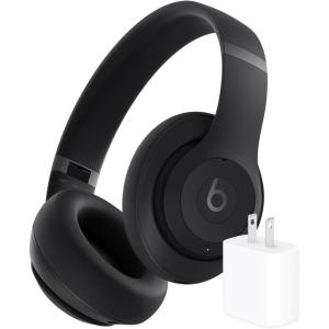 Beats Studio Pro Bluetooth Noise Cancelling Headphones with Apple 20W USB-C Power Adapter – Black