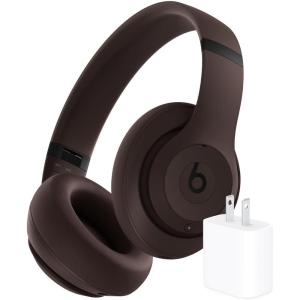 Beats Studio Pro Bluetooth Noise Cancelling Headphones with Apple 20W USB-C Power Adapter – Deep Brown