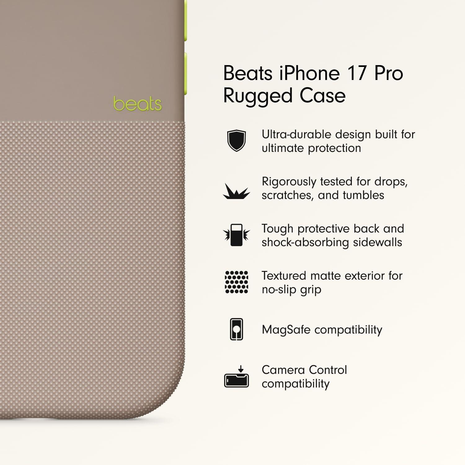 imageBeats iPhone 17e Case with MagSafe Thin and Light Hardshell Matt Finish Microfibre Lining Lime StoneAlpine Grey