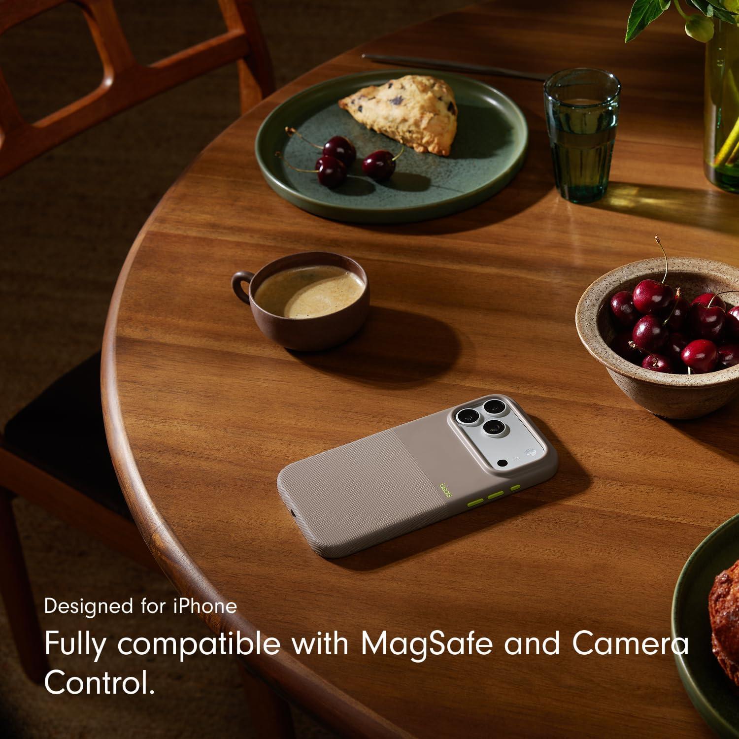 imageBeats iPhone 17e Case with MagSafe Thin and Light Hardshell Matt Finish Microfibre Lining Lime StoneAlpine Grey