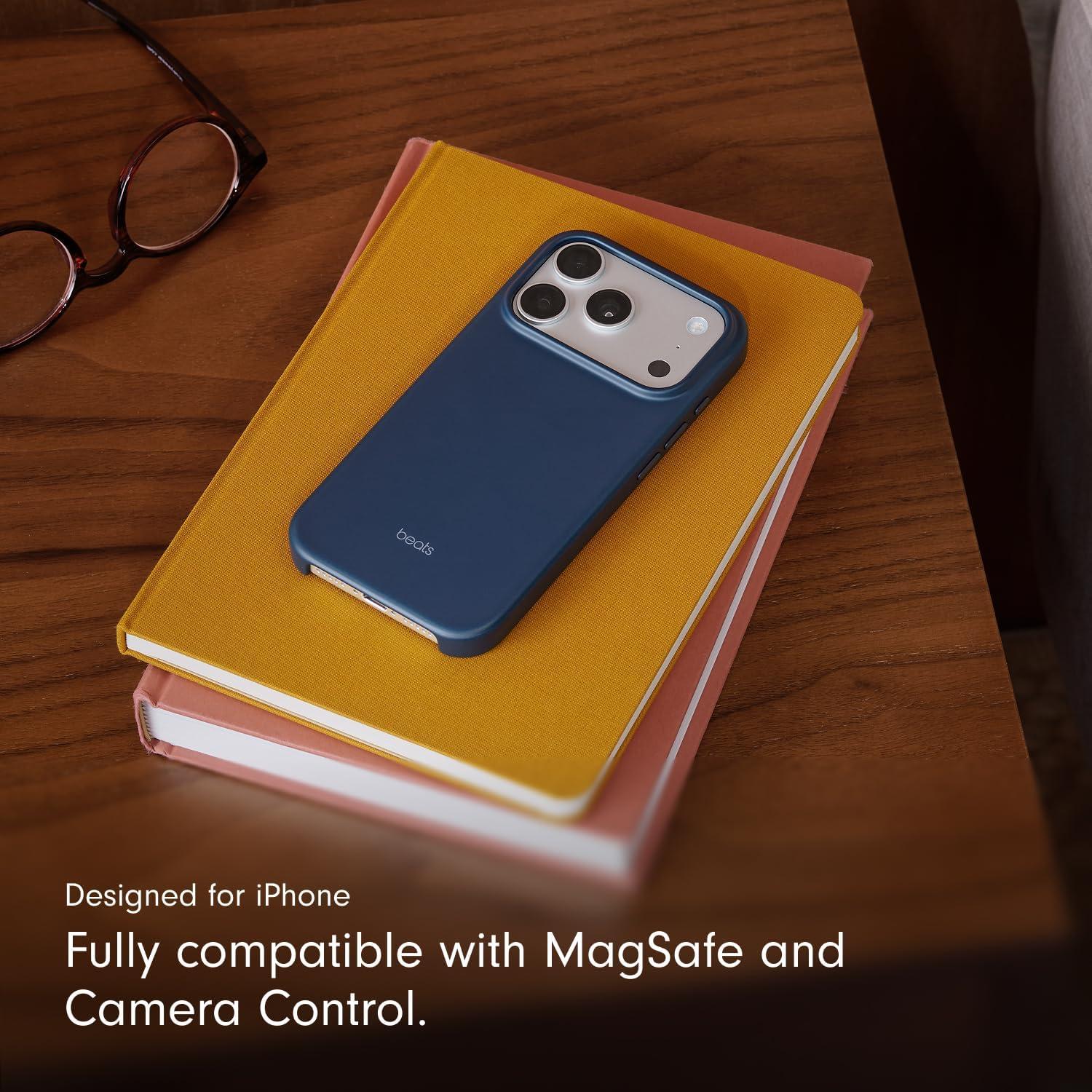 imageBeats iPhone 17e Case with MagSafe Thin and Light Hardshell Matt Finish Microfibre Lining Lime StoneBedrock Blue