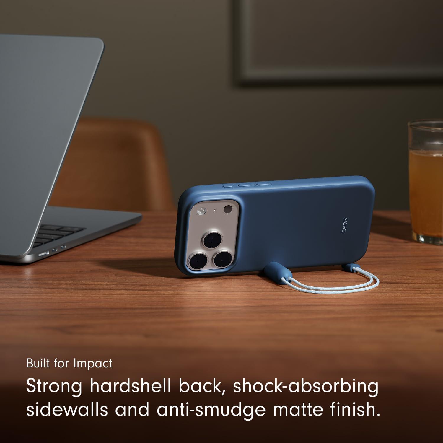 imageBeats iPhone 17e Case with MagSafe Thin and Light Hardshell Matt Finish Microfibre Lining Lime StoneBedrock Blue