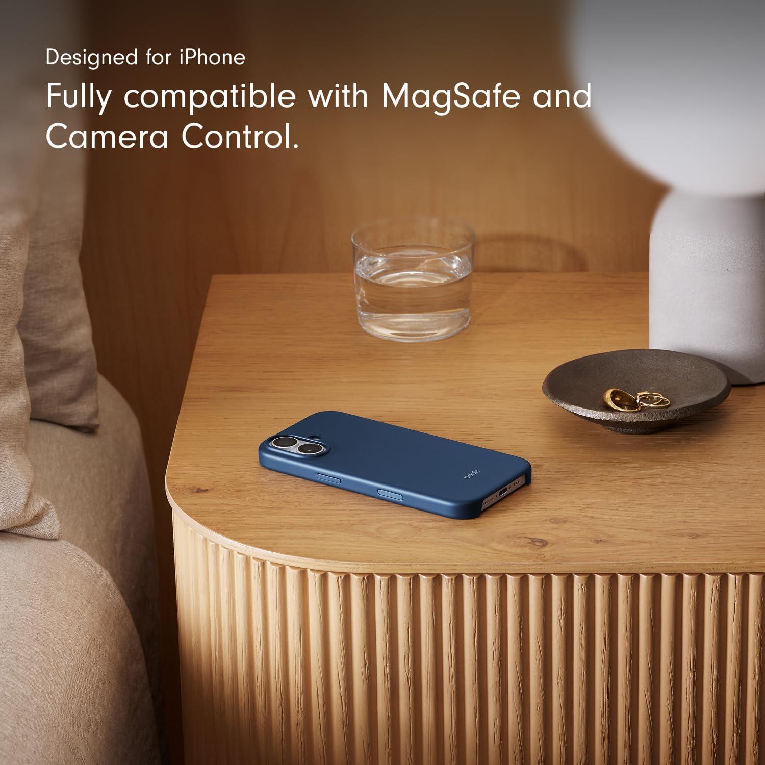 imageBeats iPhone 17e Case with MagSafe Thin and Light Hardshell Matt Finish Microfibre Lining Lime StoneBedrock Blue