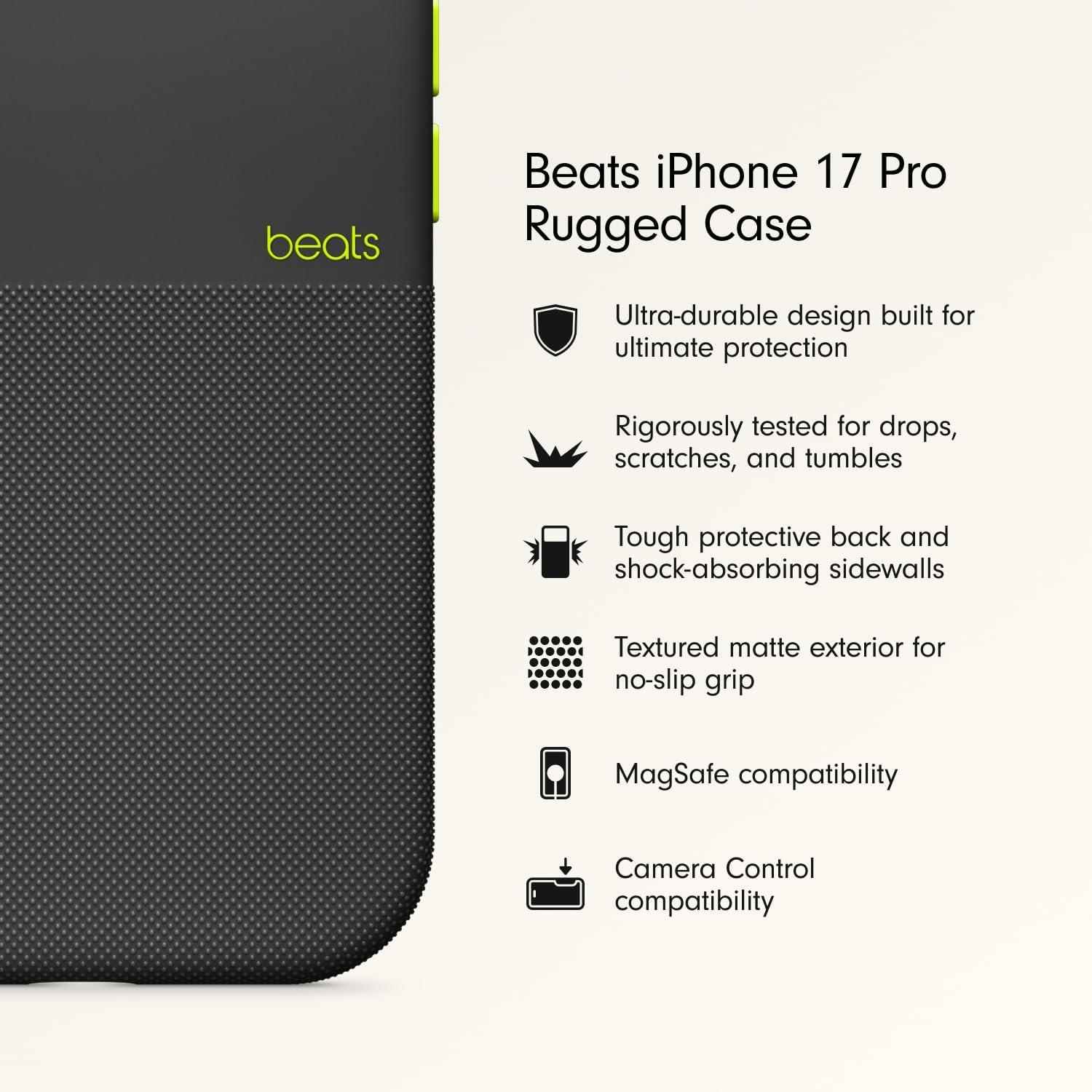 imageBeats iPhone 17e Case with MagSafe Thin and Light Hardshell Matt Finish Microfibre Lining Lime StoneEverest Black