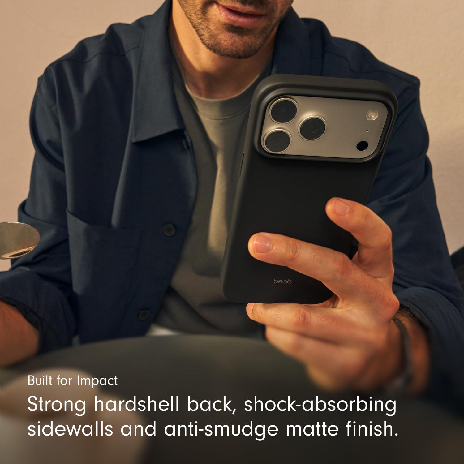 imageBeats iPhone 17e Case with MagSafe Thin and Light Hardshell Matt Finish Microfibre Lining Lime StoneGranite Grey