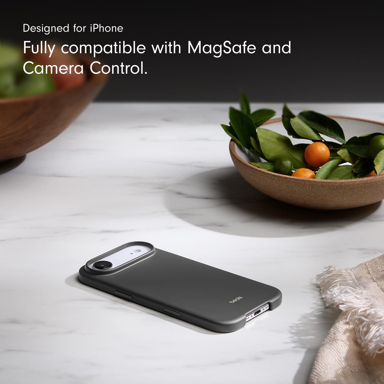 imageBeats iPhone 17e Case with MagSafe Thin and Light Hardshell Matt Finish Microfibre Lining Lime StoneGranite Grey