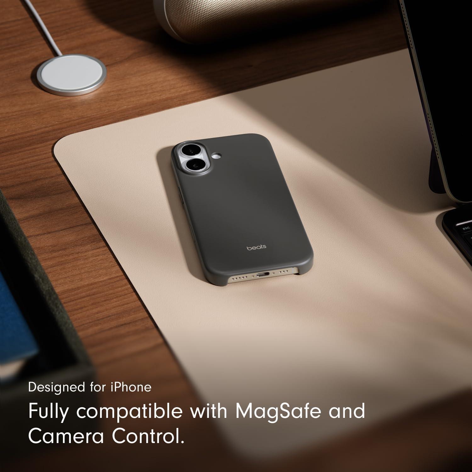 imageBeats iPhone 17e Case with MagSafe Thin and Light Hardshell Matt Finish Microfibre Lining Lime StoneGranite Grey