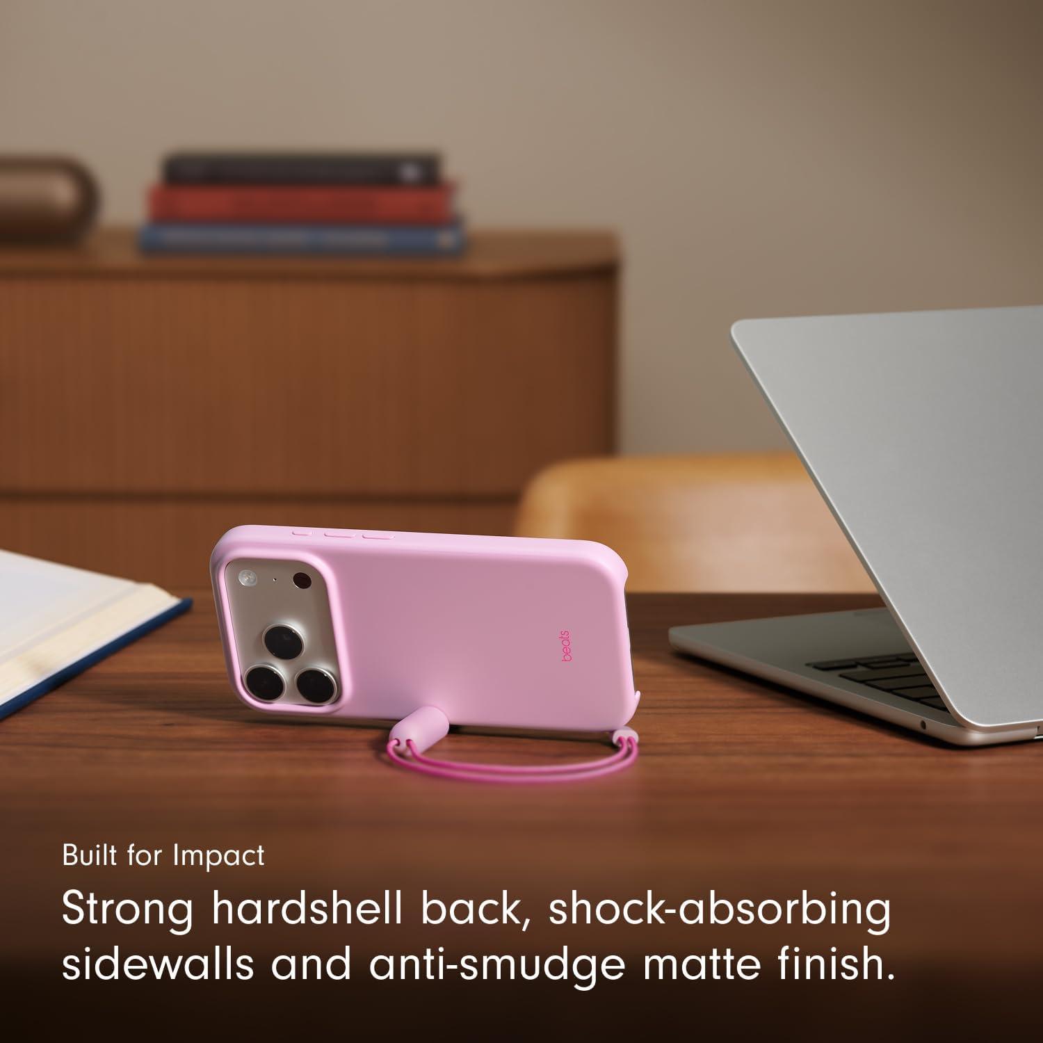 imageBeats iPhone 17e Case with MagSafe Thin and Light Hardshell Matt Finish Microfibre Lining Lime StonePebble Pink