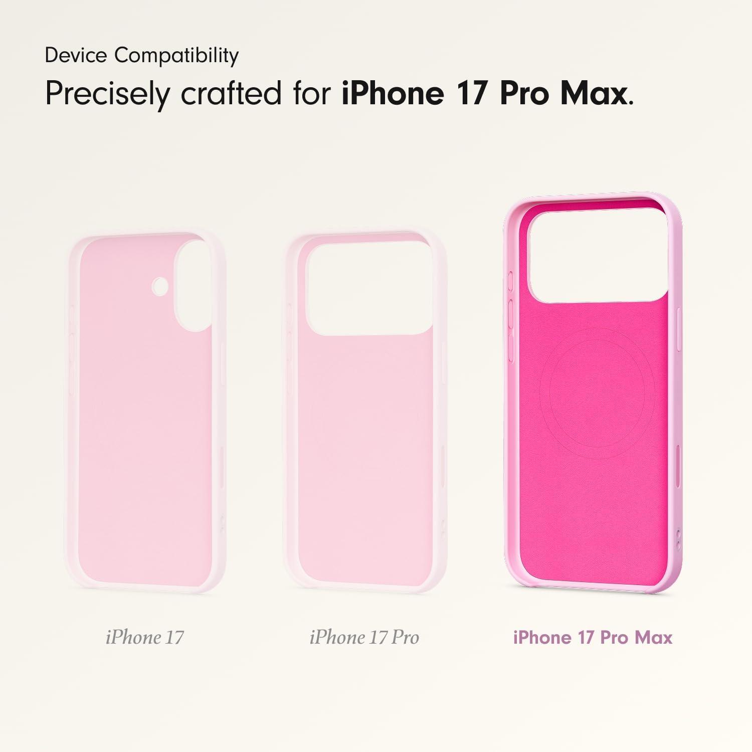 imageBeats iPhone 17e Case with MagSafe Thin and Light Hardshell Matt Finish Microfibre Lining Lime StonePebble Pink