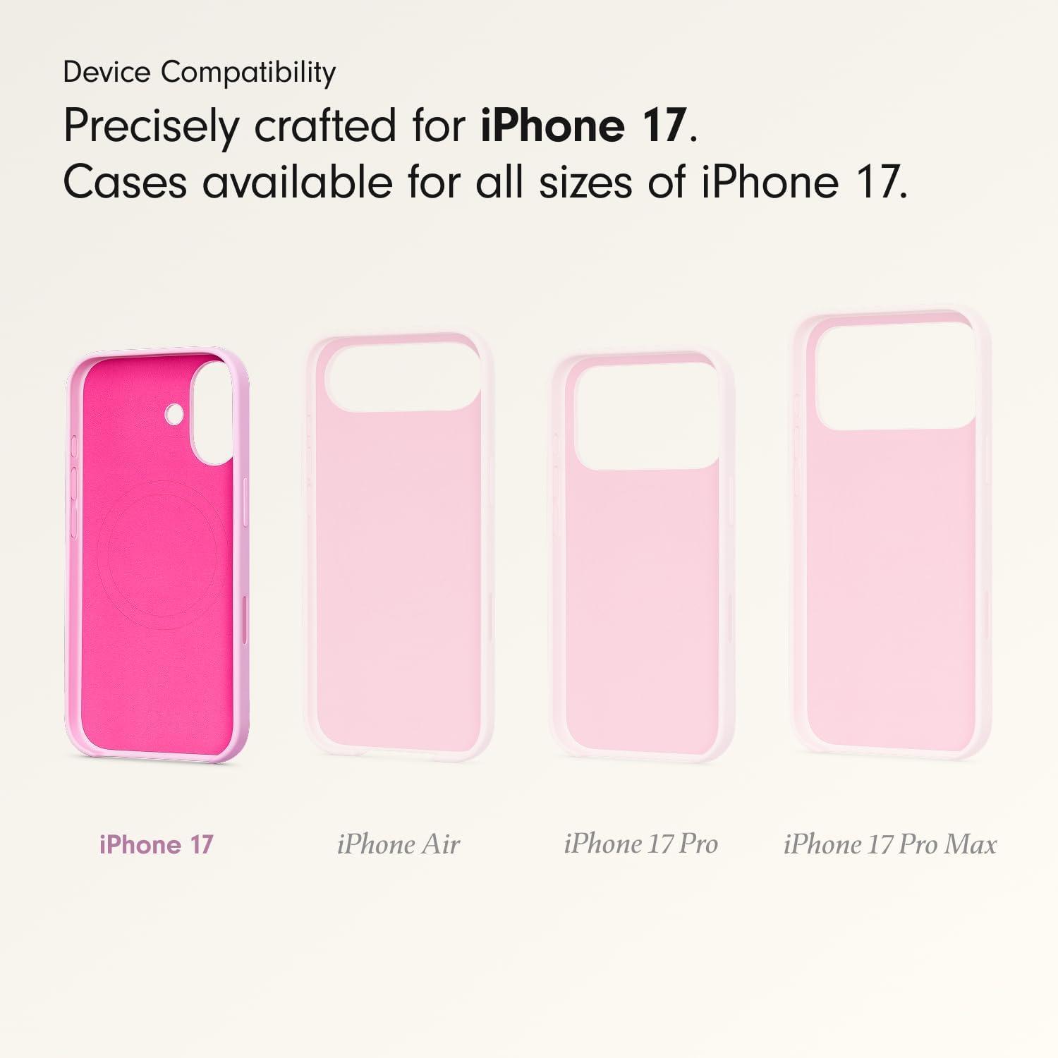 imageBeats iPhone 17e Case with MagSafe Thin and Light Hardshell Matt Finish Microfibre Lining Lime StonePebble Pink