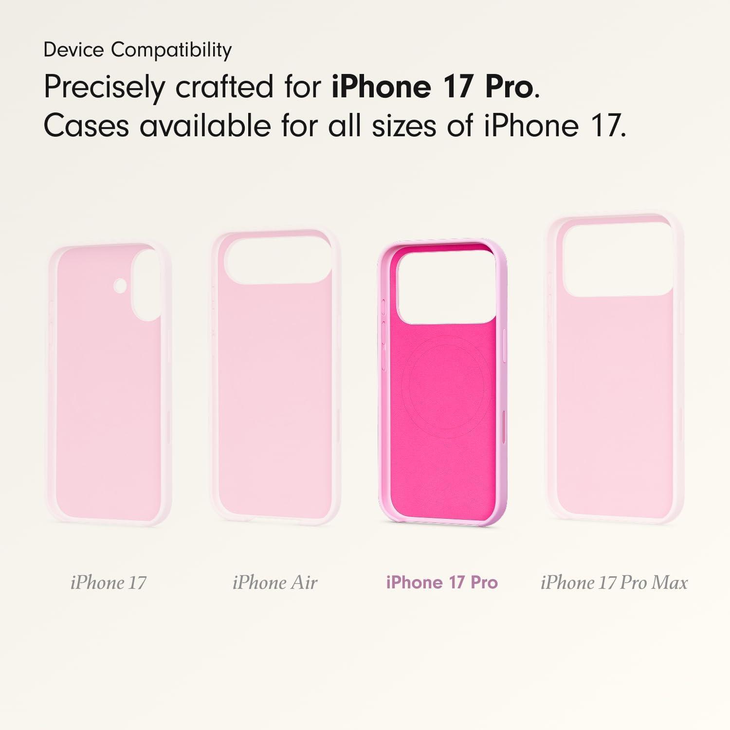 imageBeats iPhone 17e Case with MagSafe Thin and Light Hardshell Matt Finish Microfibre Lining Lime StonePebble Pink