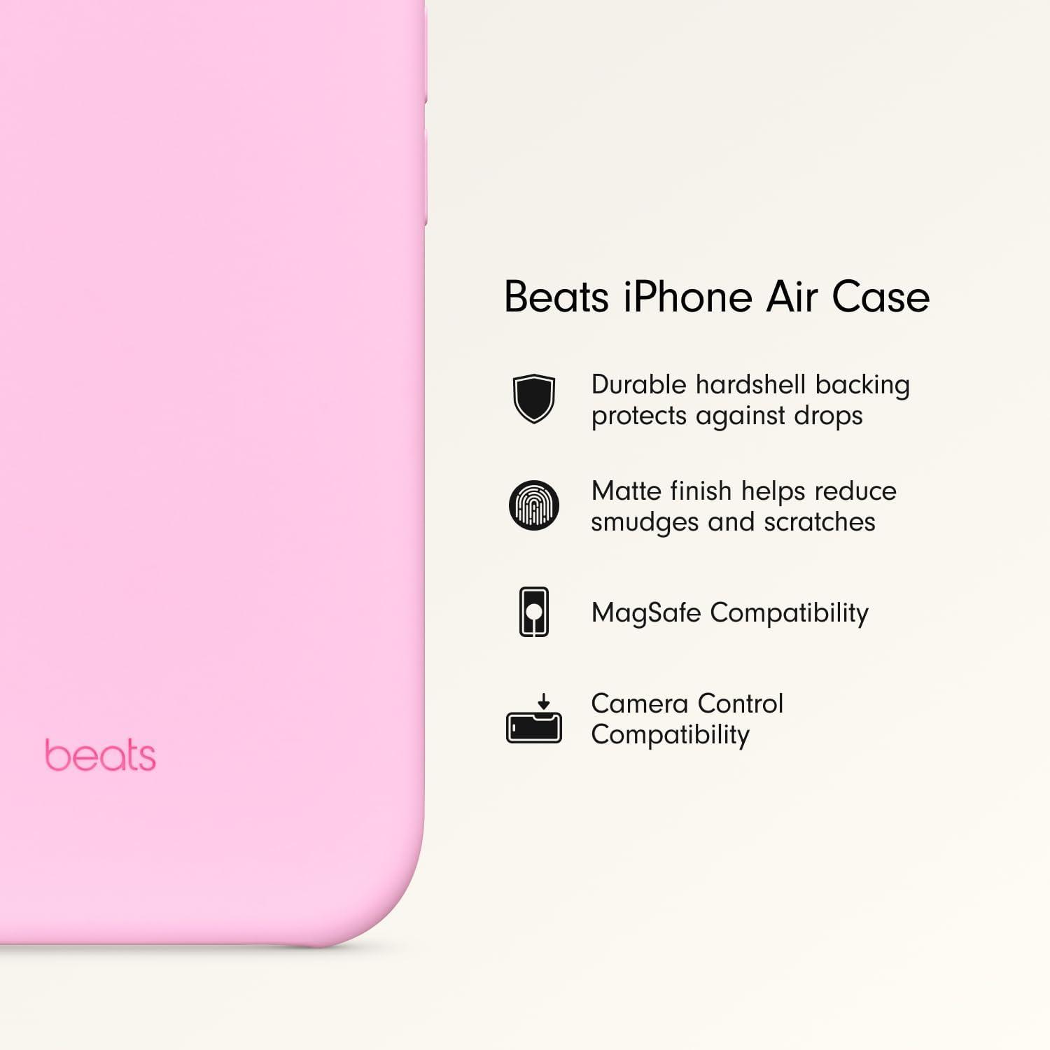 imageBeats iPhone 17e Case with MagSafe Thin and Light Hardshell Matt Finish Microfibre Lining Lime StonePebble Pink