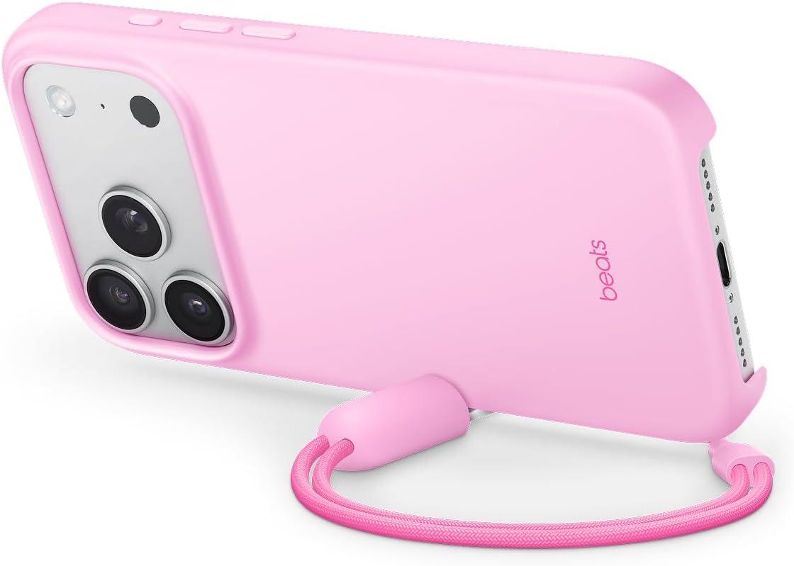 imageBeats iPhone 17e Case with MagSafe Thin and Light Hardshell Matt Finish Microfibre Lining Lime StonePebble Pink