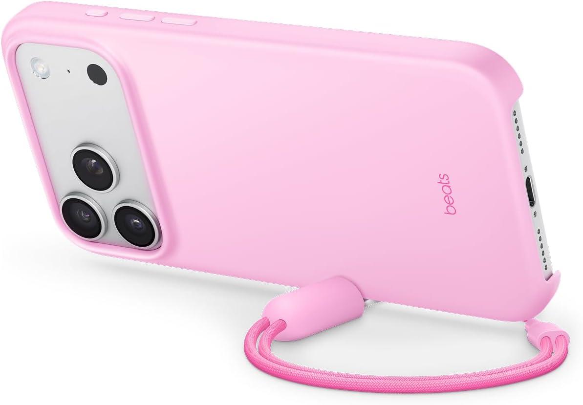 imageBeats iPhone 17e Case with MagSafe Thin and Light Hardshell Matt Finish Microfibre Lining Lime StonePebble Pink