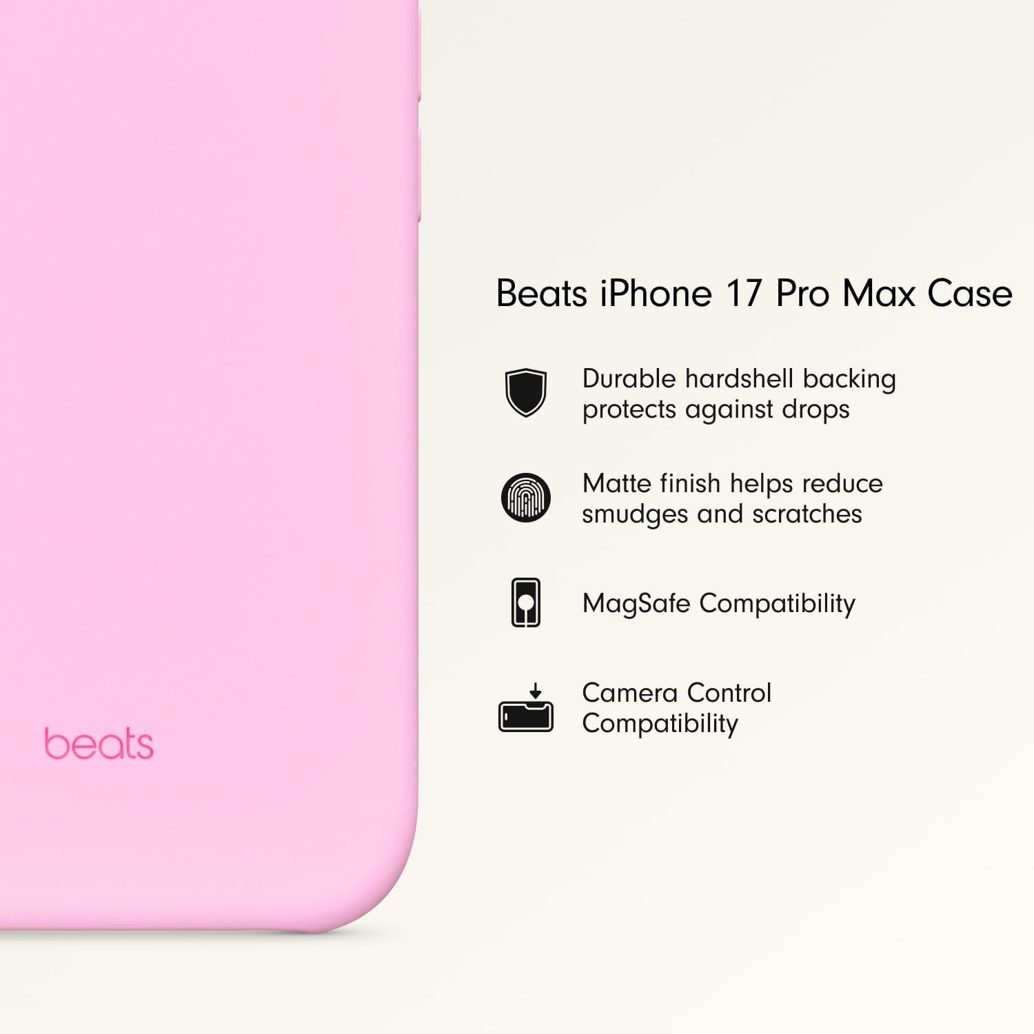 imageBeats iPhone 17e Case with MagSafe Thin and Light Hardshell Matt Finish Microfibre Lining Lime StonePebble Pink