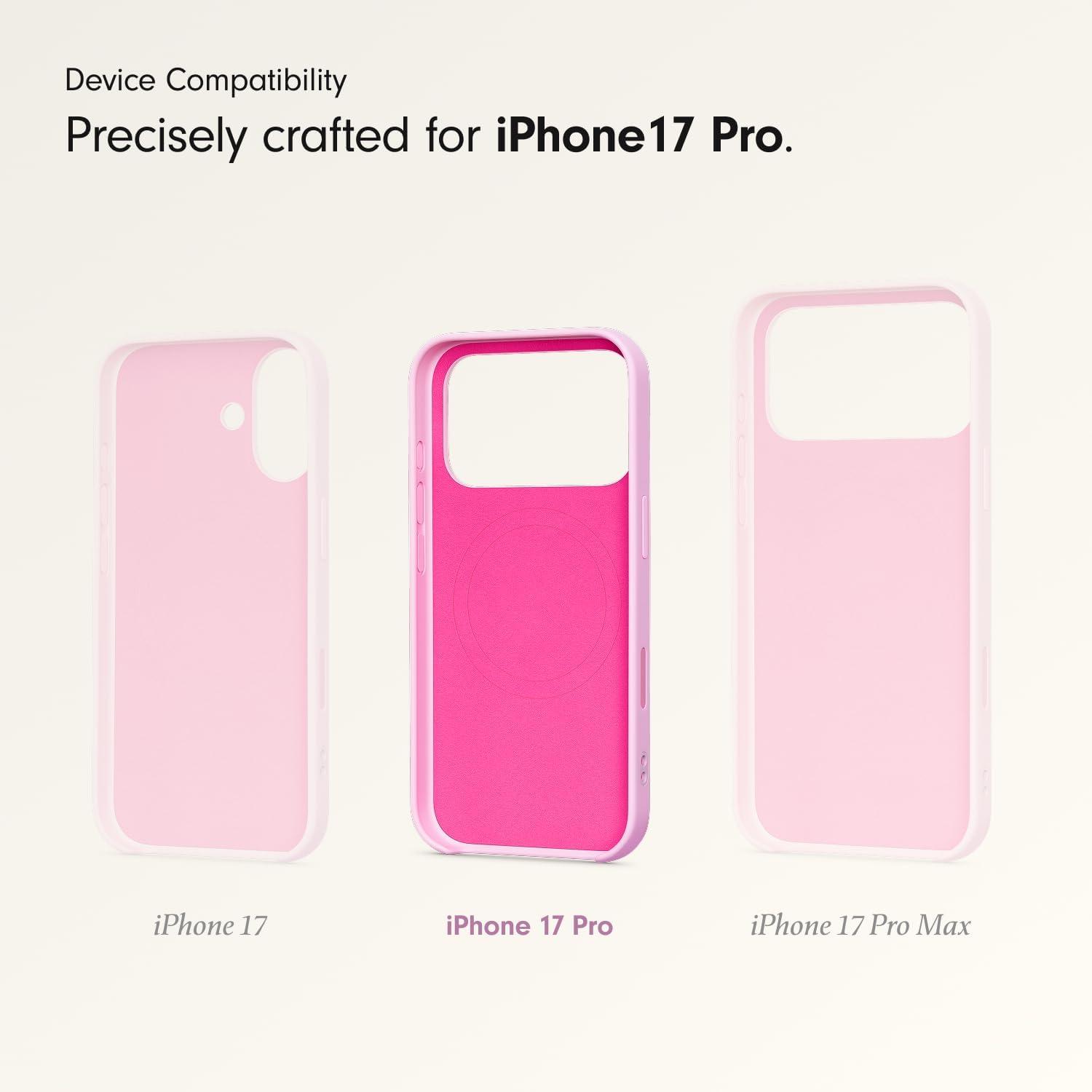 imageBeats iPhone 17e Case with MagSafe Thin and Light Hardshell Matt Finish Microfibre Lining Lime StonePebble Pink