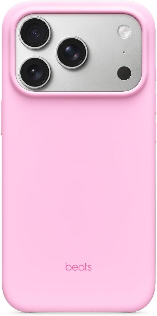 imageBeats iPhone 17e Case with MagSafe Thin and Light Hardshell Matt Finish Microfibre Lining Lime StonePebble Pink
