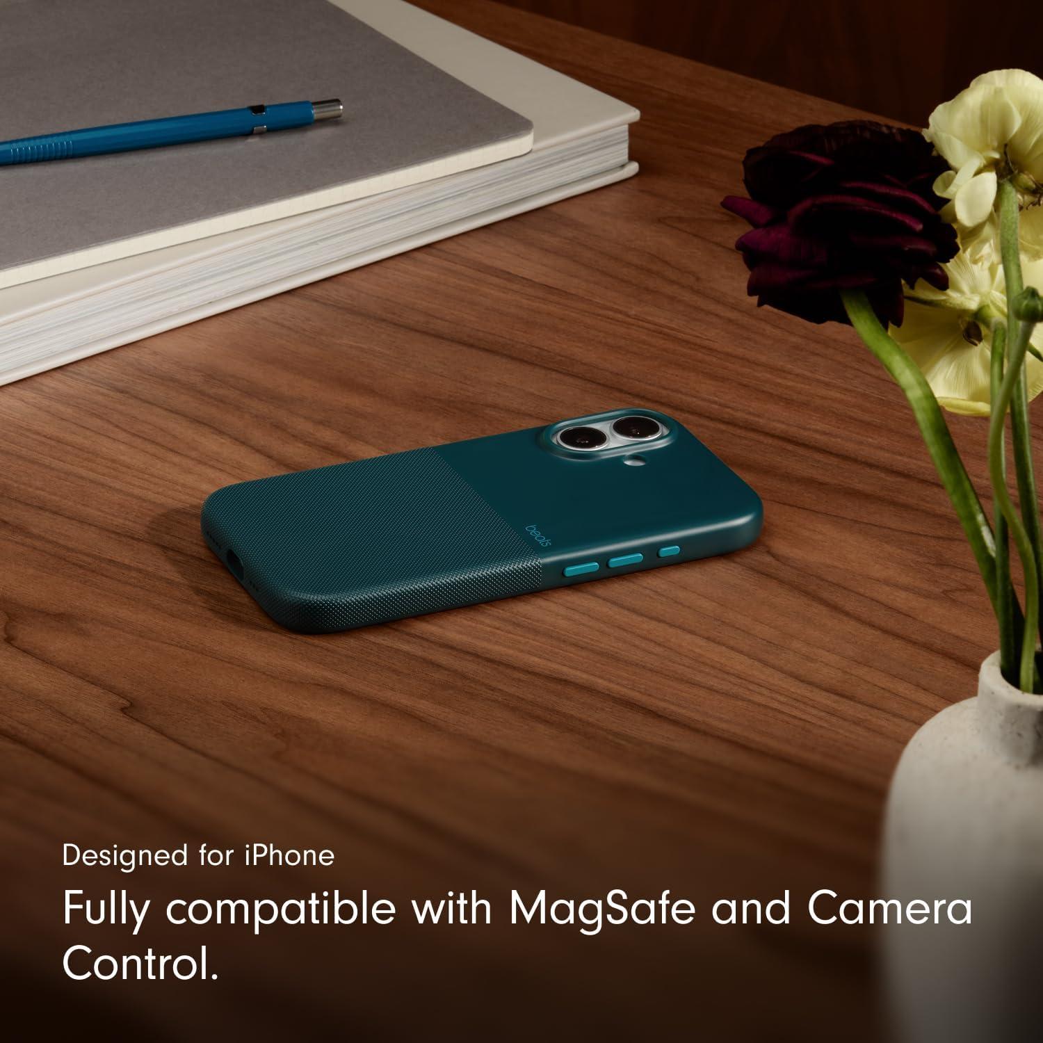 imageBeats iPhone 17e Case with MagSafe Thin and Light Hardshell Matt Finish Microfibre Lining Lime StoneRocky Blue