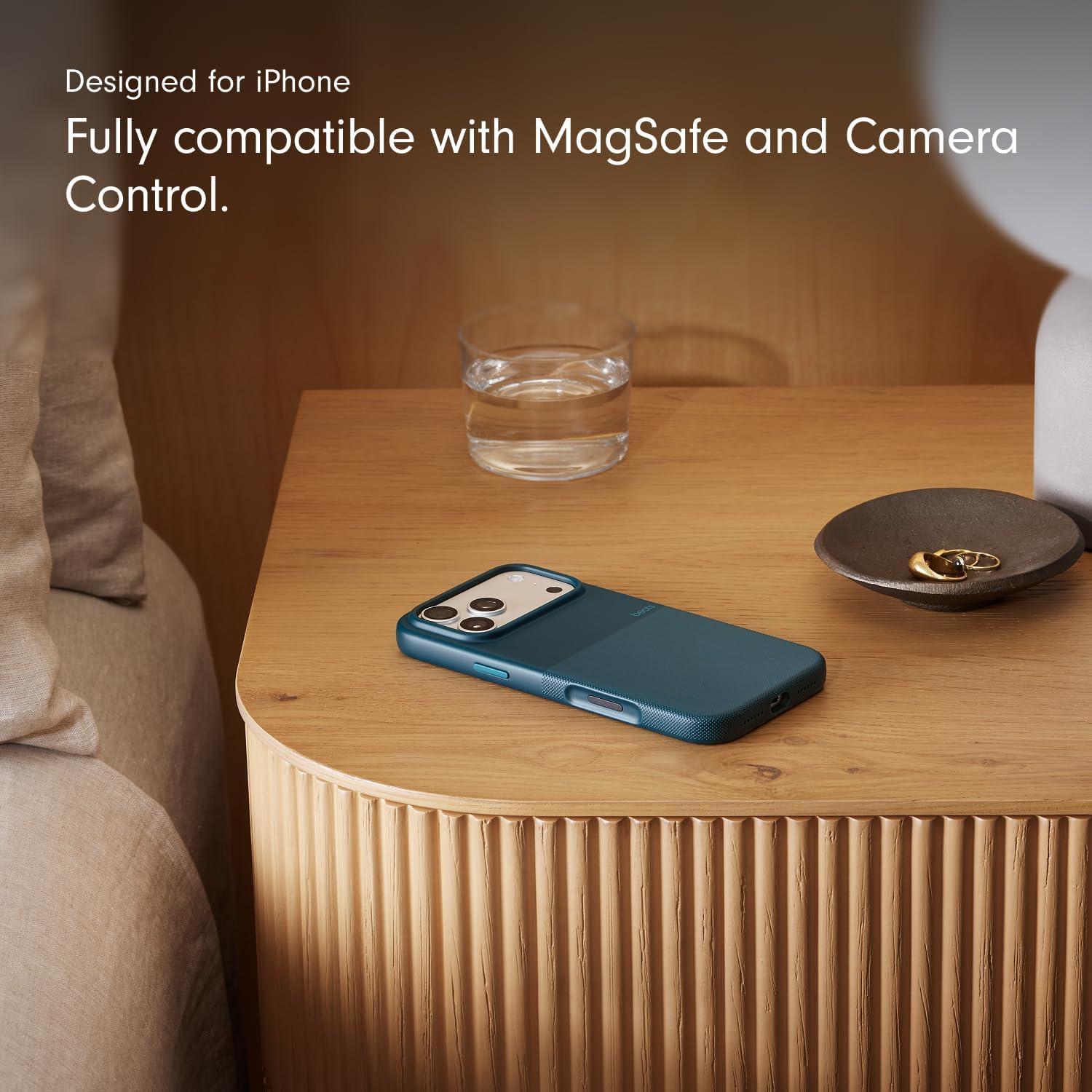 imageBeats iPhone 17e Case with MagSafe Thin and Light Hardshell Matt Finish Microfibre Lining Lime StoneRocky Blue