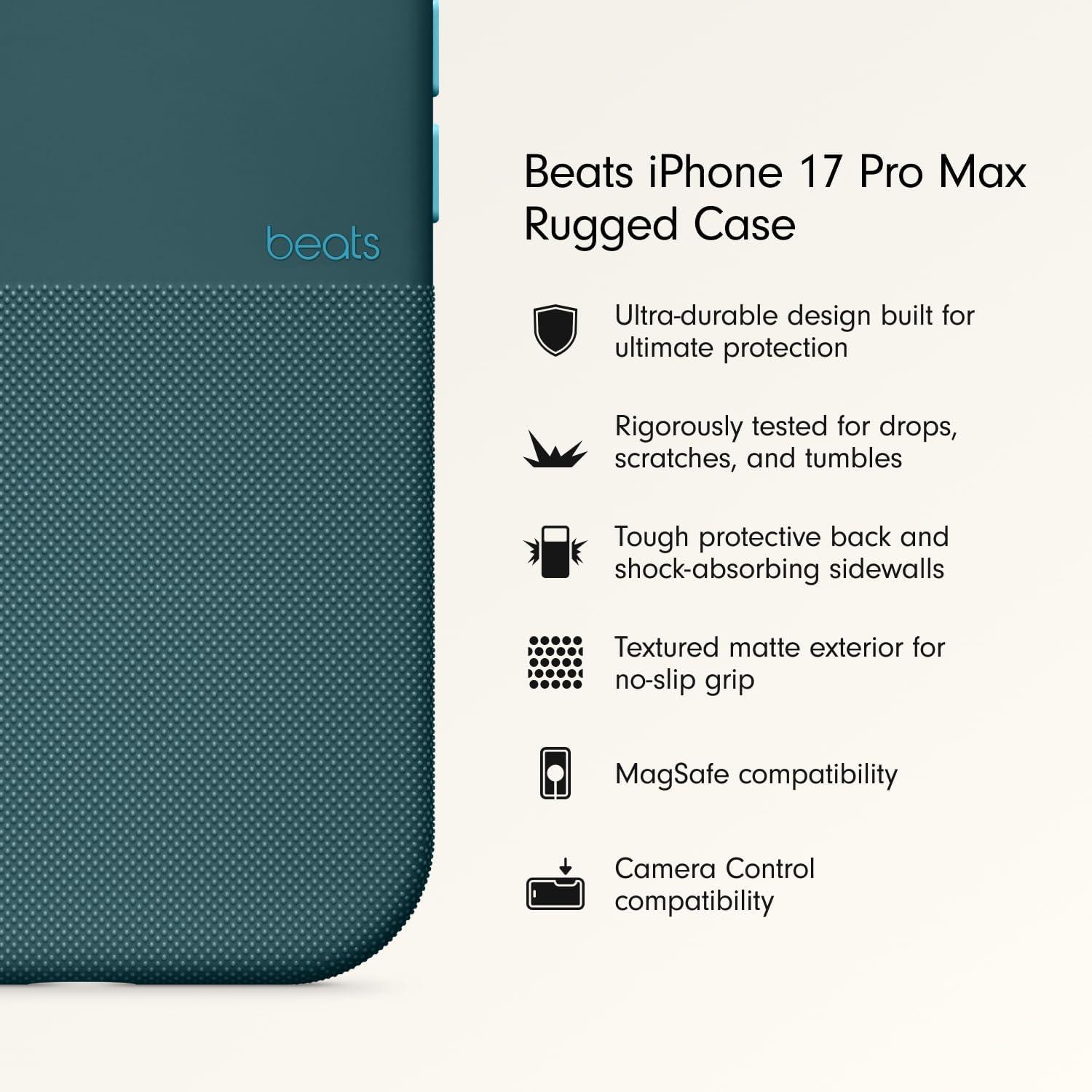 imageBeats iPhone 17e Case with MagSafe Thin and Light Hardshell Matt Finish Microfibre Lining Lime StoneRocky Blue
