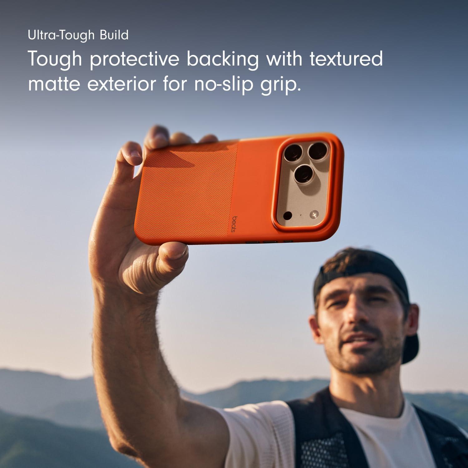 imageBeats iPhone 17e Case with MagSafe Thin and Light Hardshell Matt Finish Microfibre Lining Lime StoneSierra Orange