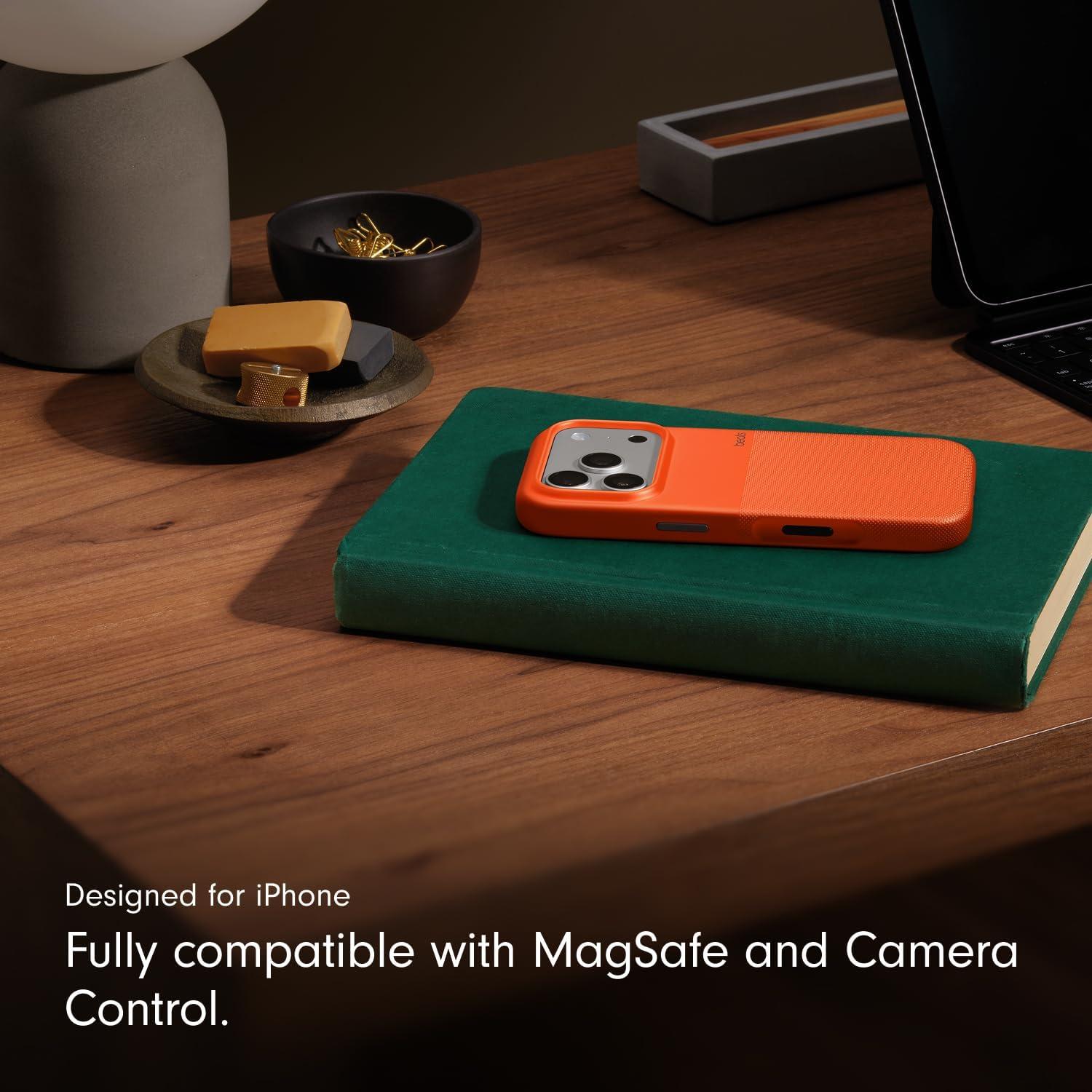 imageBeats iPhone 17e Case with MagSafe Thin and Light Hardshell Matt Finish Microfibre Lining Lime StoneSierra Orange