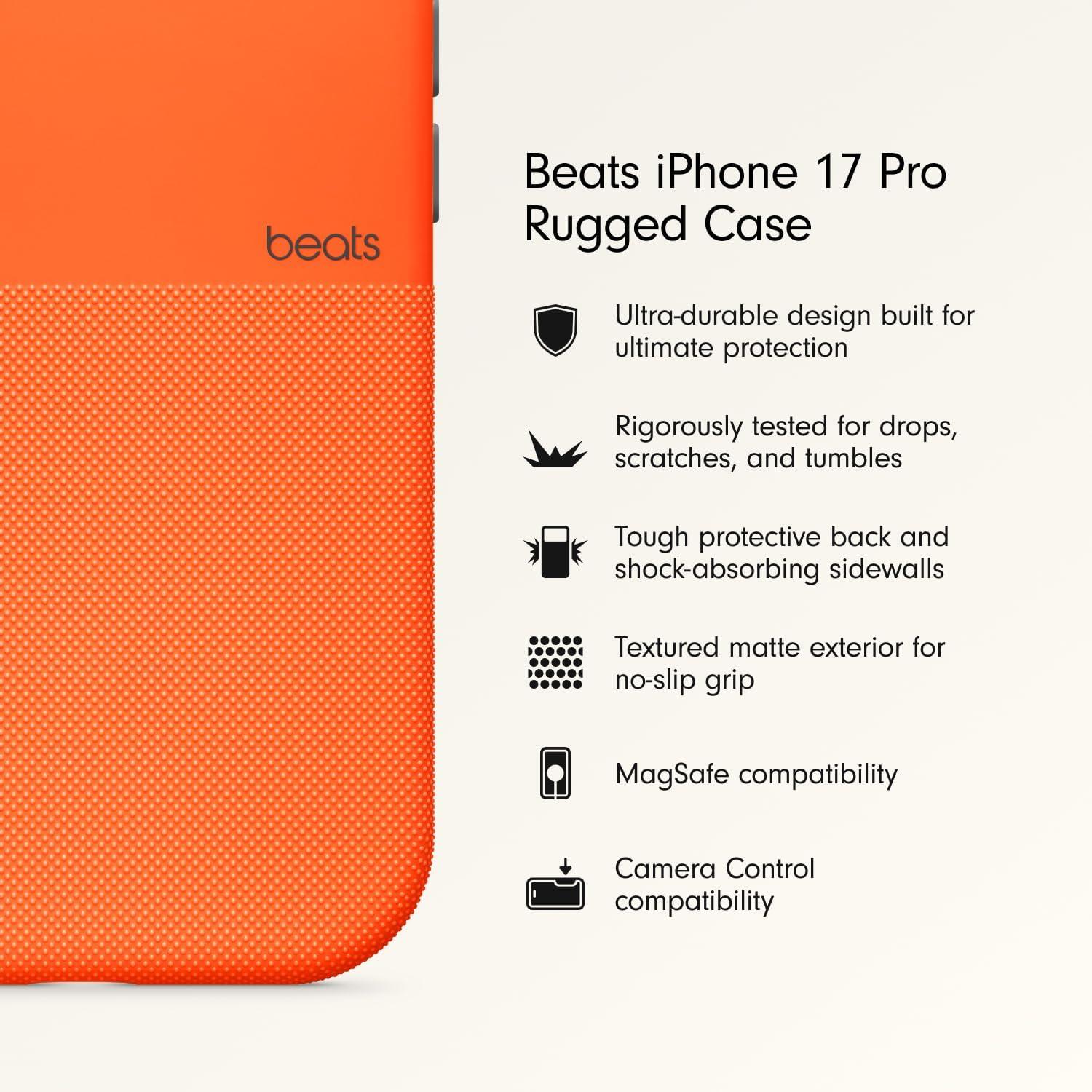imageBeats iPhone 17e Case with MagSafe Thin and Light Hardshell Matt Finish Microfibre Lining Lime StoneSierra Orange