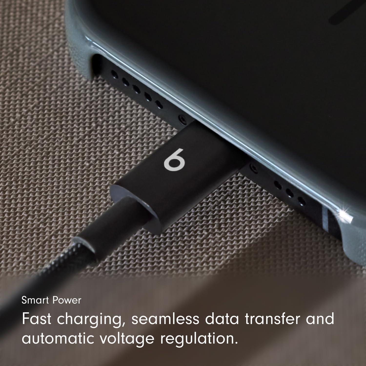 imageBeats 240W USBC to USBC Braided Cable Fast Charging DurableTangle Free Compatible with Apple and Android Devices 3 m10 ft Bolt BlackBolt Black
