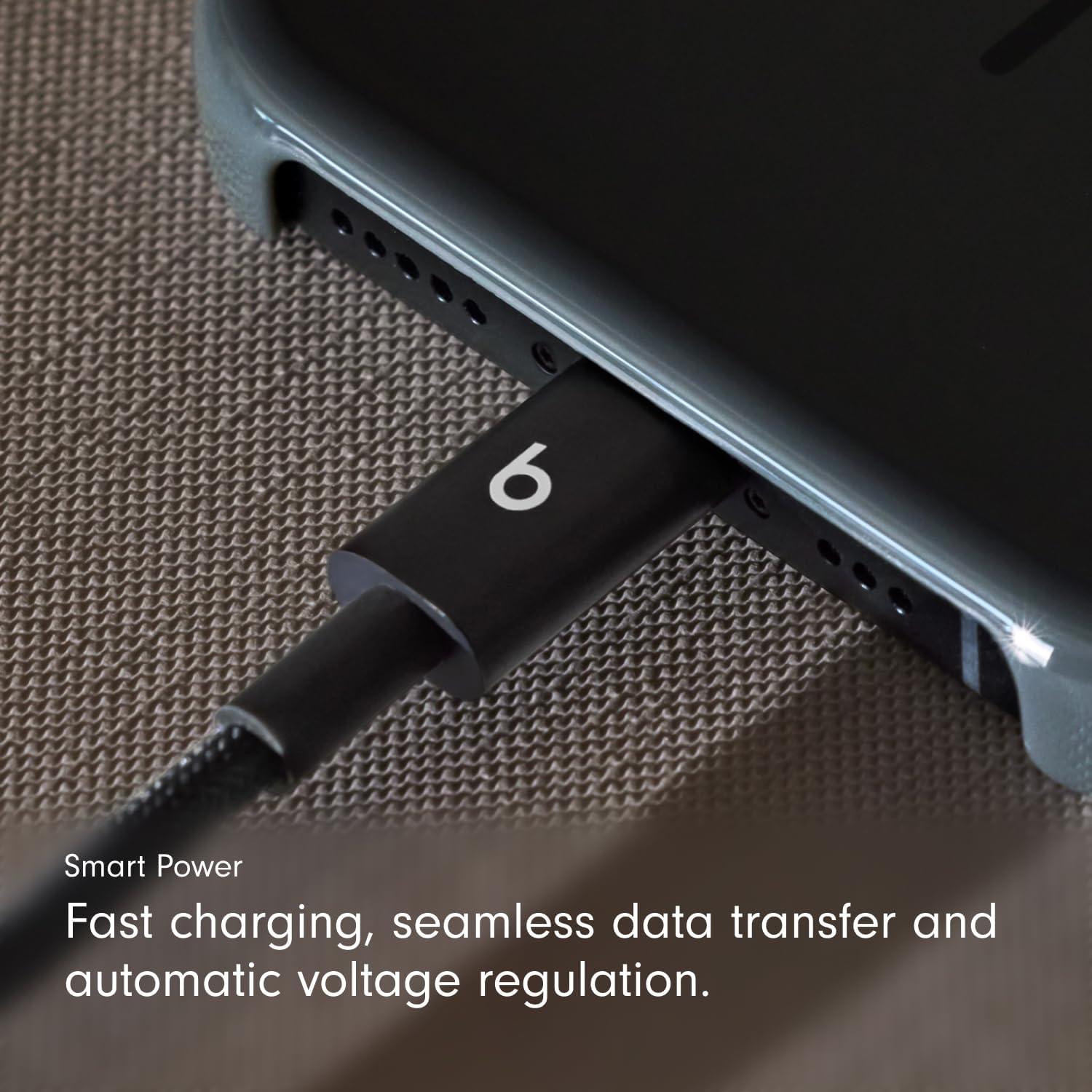 imageBeats 240W USBC to USBC Braided Cable Fast Charging DurableTangle Free Compatible with Apple and Android Devices 3 m10 ft Bolt BlackBolt Black
