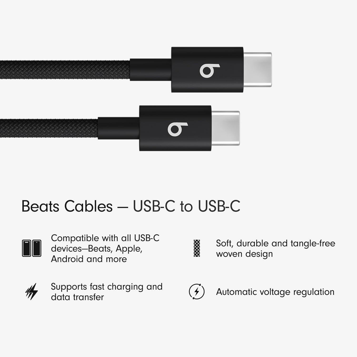 imageBeats 240W USBC to USBC Braided Cable Fast Charging DurableTangle Free Compatible with Apple and Android Devices 3 m10 ft Bolt BlackBolt Black