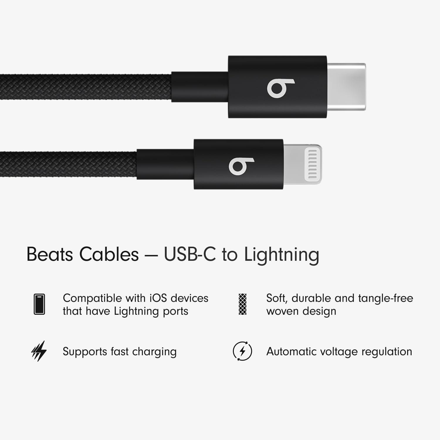 imageBeats 240W USBC to USBC Braided Cable Fast Charging DurableTangle Free Compatible with Apple and Android Devices 3 m10 ft Bolt BlackBolt Black