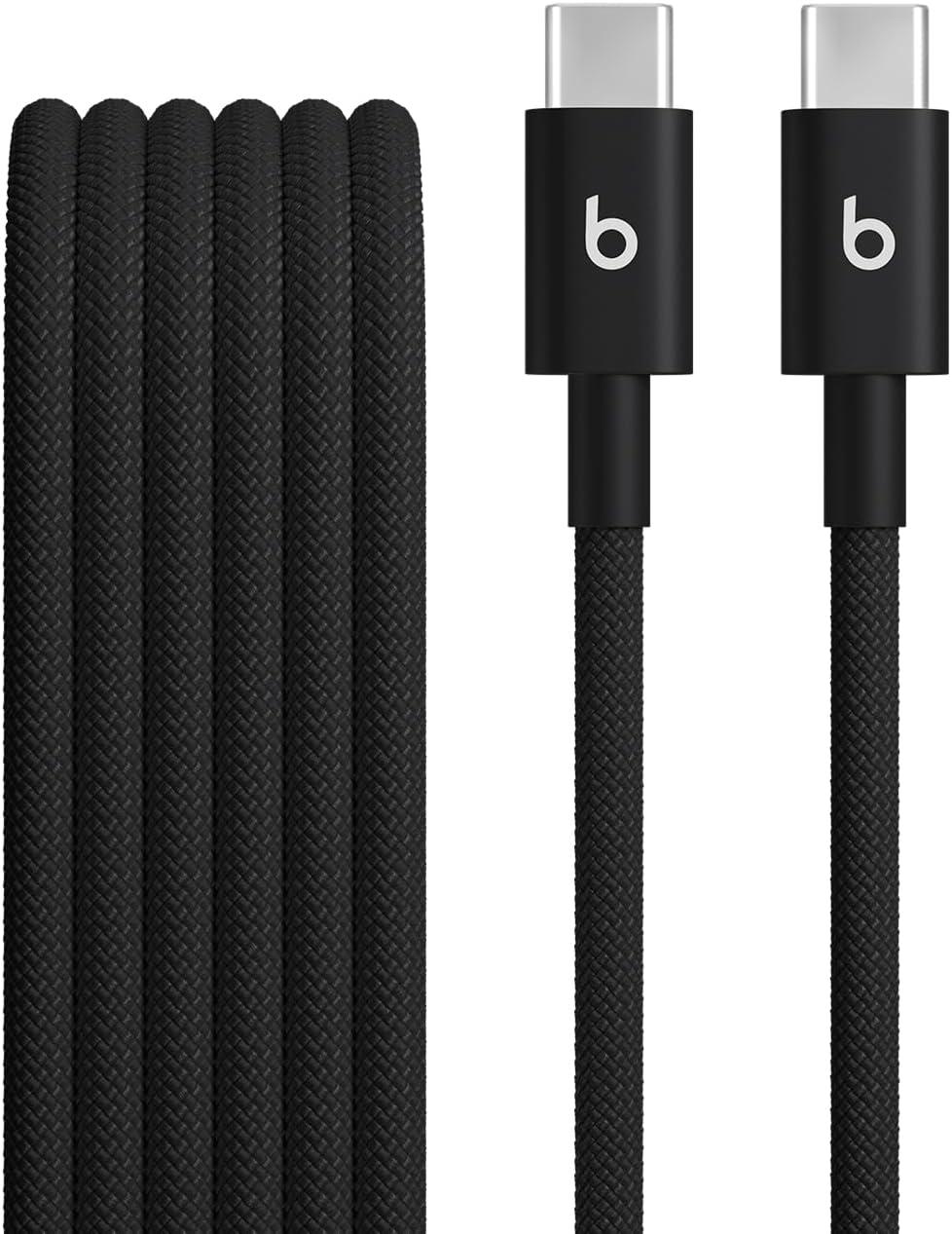 imageBeats 240W USBC to USBC Braided Cable Fast Charging DurableTangle Free Compatible with Apple and Android Devices 3 m10 ft Bolt BlackBolt Black