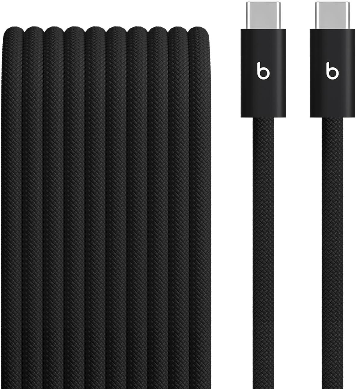 imageBeats 240W USBC to USBC Braided Cable Fast Charging DurableTangle Free Compatible with Apple and Android Devices 3 m10 ft Bolt BlackBolt Black