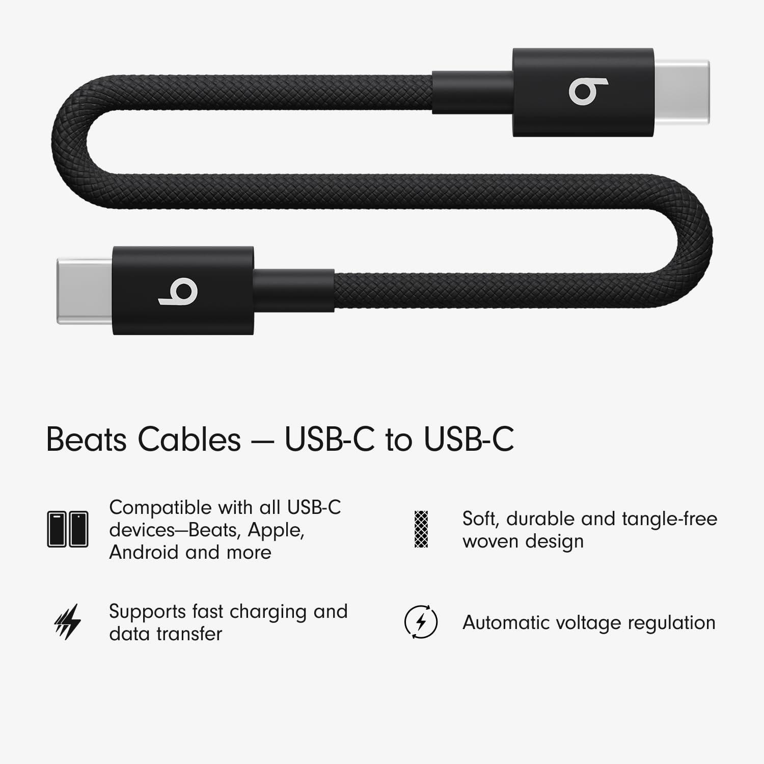 imageBeats 240W USBC to USBC Braided Cable Fast Charging DurableTangle Free Compatible with Apple and Android Devices 3 m10 ft Bolt BlackBolt Black