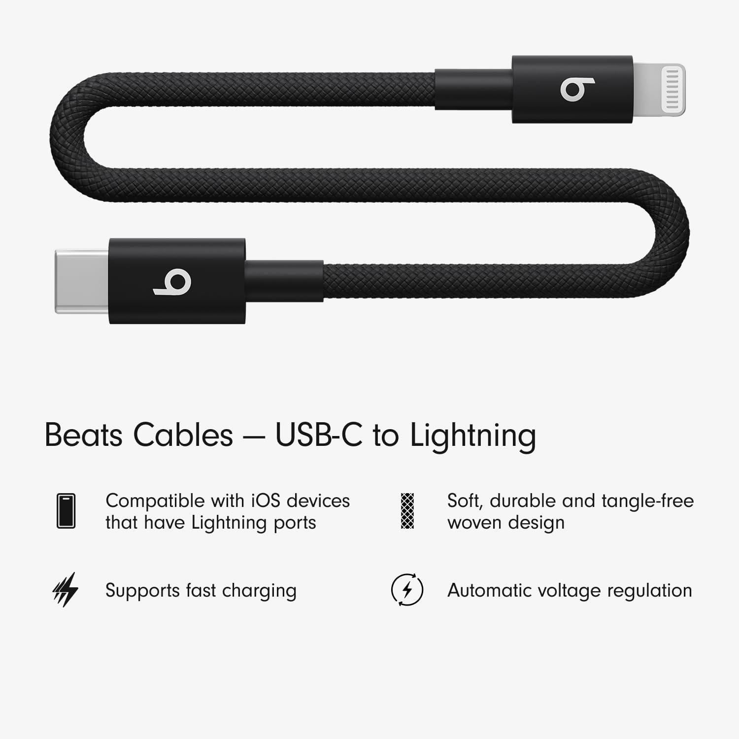 imageBeats 240W USBC to USBC Braided Cable Fast Charging DurableTangle Free Compatible with Apple and Android Devices 3 m10 ft Bolt BlackBolt Black