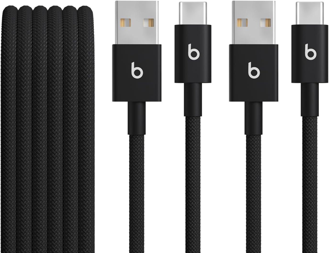 imageBeats 240W USBC to USBC Braided Cable Fast Charging DurableTangle Free Compatible with Apple and Android Devices 3 m10 ft Bolt BlackBolt Black