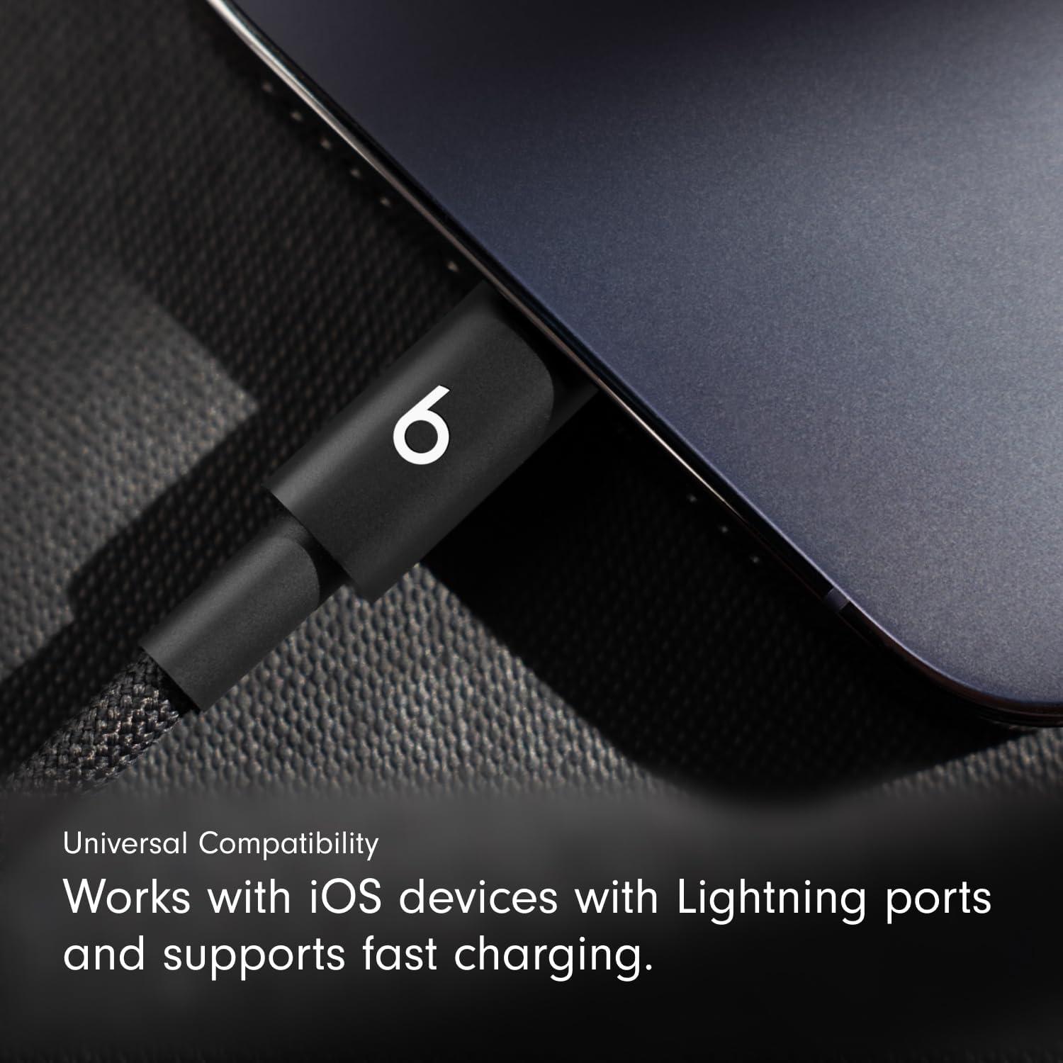 imageBeats 240W USBC to USBC Braided Cable Fast Charging DurableTangle Free Compatible with Apple and Android Devices 3 m10 ft Bolt BlackBolt Black