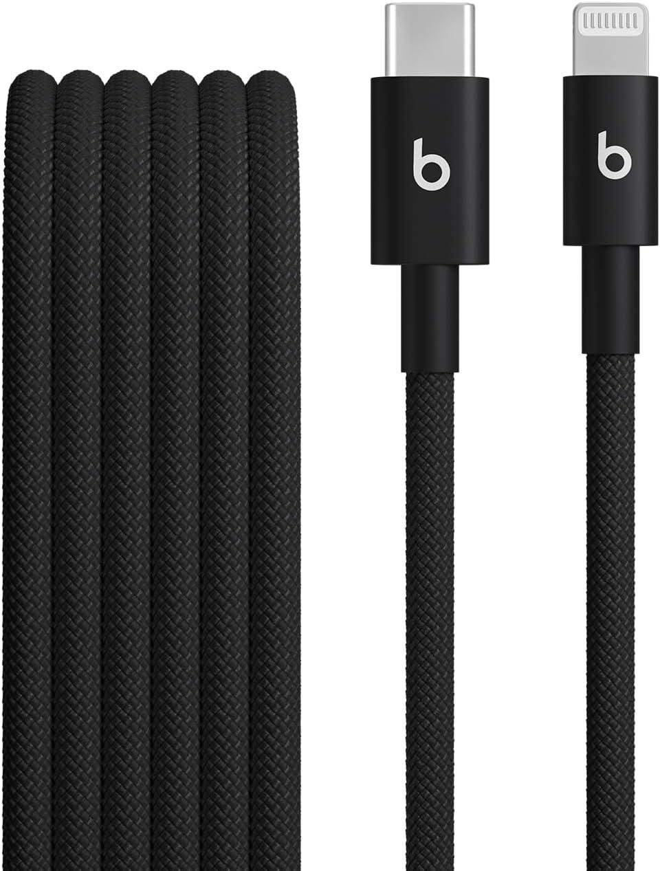 imageBeats 240W USBC to USBC Braided Cable Fast Charging DurableTangle Free Compatible with Apple and Android Devices 3 m10 ft Bolt BlackBolt Black