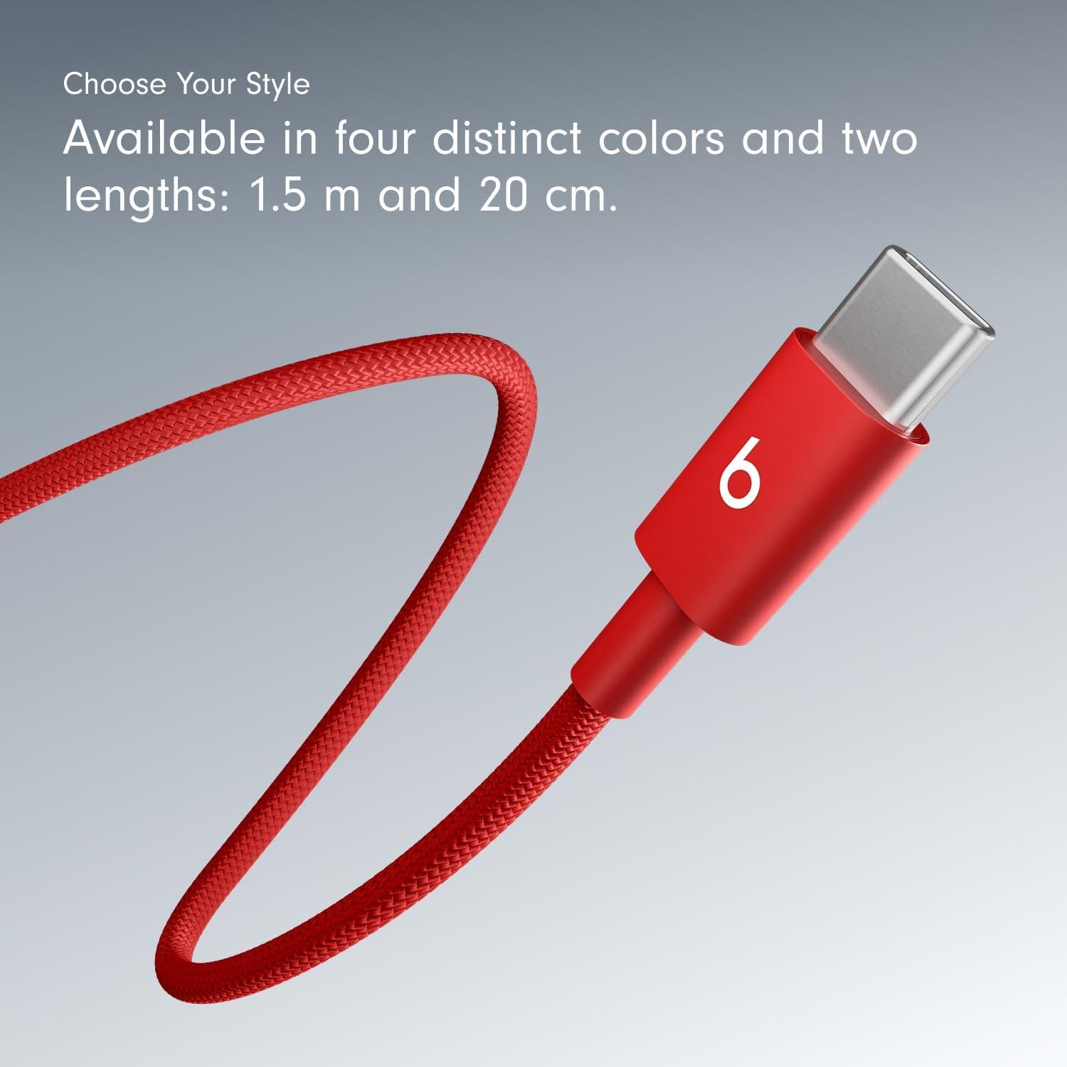 imageBeats 240W USBC to USBC Braided Cable Fast Charging DurableTangle Free Compatible with Apple and Android Devices 3 m10 ft Bolt BlackRapid Red