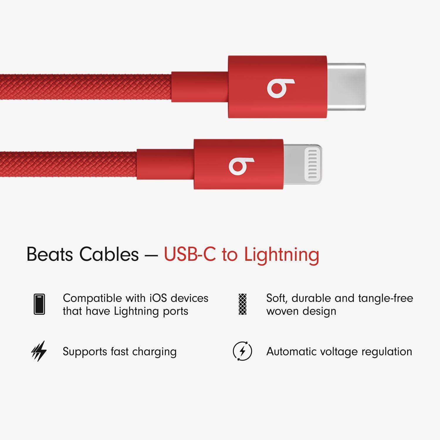 imageBeats 240W USBC to USBC Braided Cable Fast Charging DurableTangle Free Compatible with Apple and Android Devices 3 m10 ft Bolt BlackRapid Red